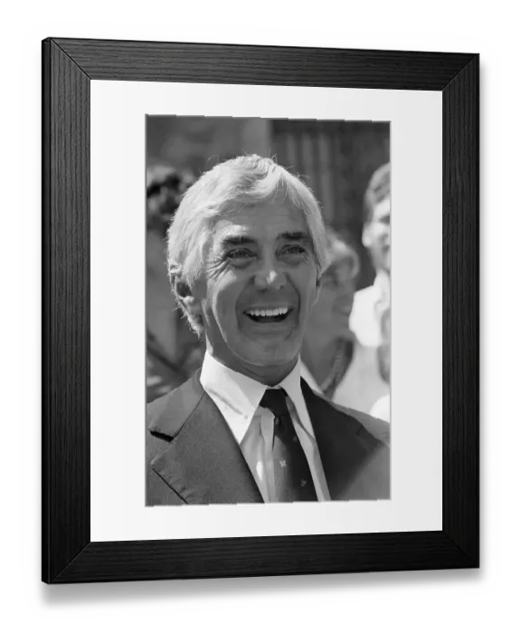 Framed Print : John DeLorean Beaming After Court Acquittal Framed Print : John DeLorean Beaming After Court Acquittal