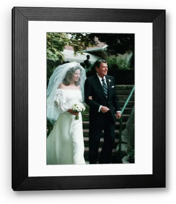 Framed Print : Ronald Reagan with Patti Davis at Wedding