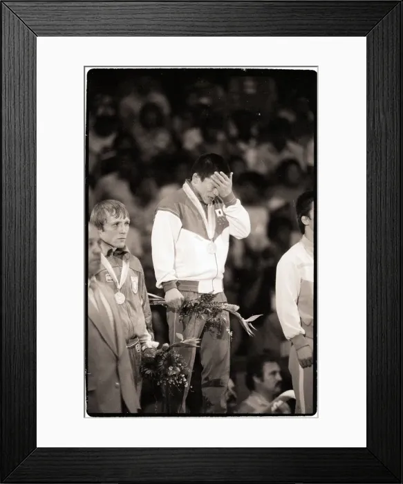 Framed Print : Hideaki Tomiyama Wins Olympic Gold Medal Framed Print : Hideaki Tomiyama Wins Olympic Gold Medal