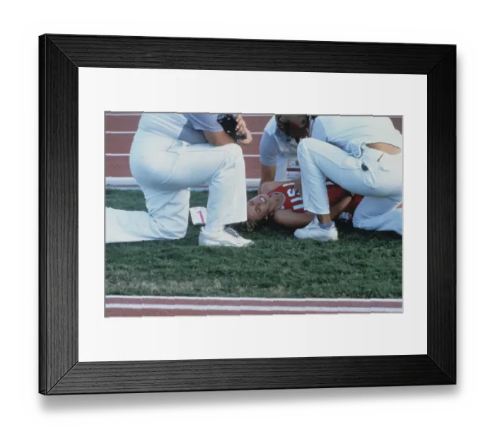Framed Print : Mary Decker Crying on Track and Field Framed Print : Mary Decker Crying on Track and Field