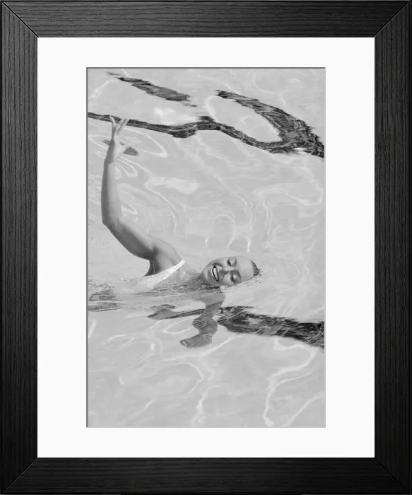 Framed Print : Tracie Ruiz Performing Synchronized Swimming Routine