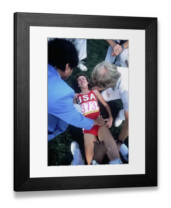 Framed Print : Injured Mary Decker Lying on the Ground Framed Print : Injured Mary Decker Lying on the Ground