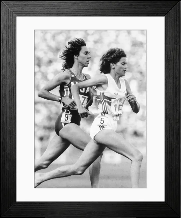 Framed Print : Zola Budd Leads America's Mary Decker