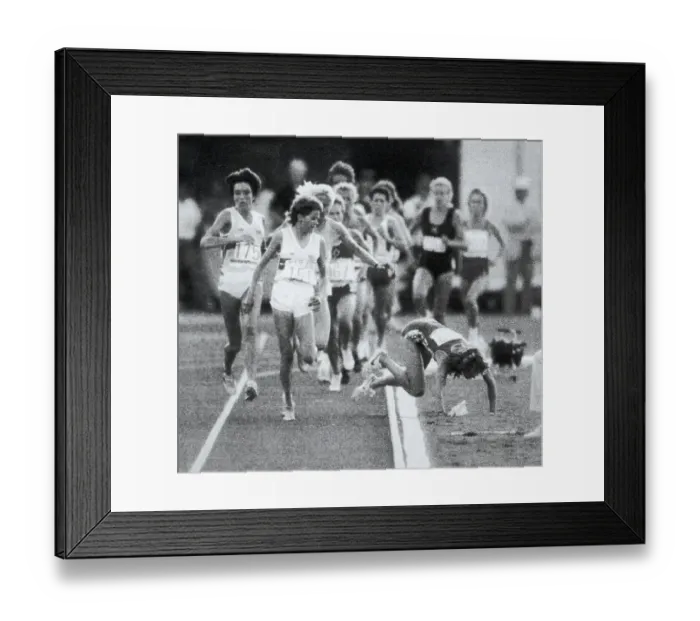 Framed Print : Mary Decker Falling in 3000 Meter Race Framed Print : Mary Decker Falling in 3000 Meter Race