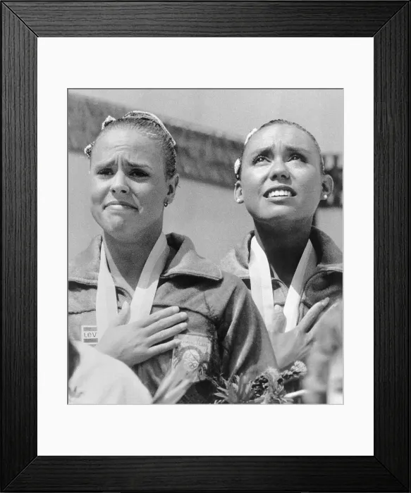 Framed Print : Emotional Olympic Gold Medal Winners Framed Print : Emotional Olympic Gold Medal Winners