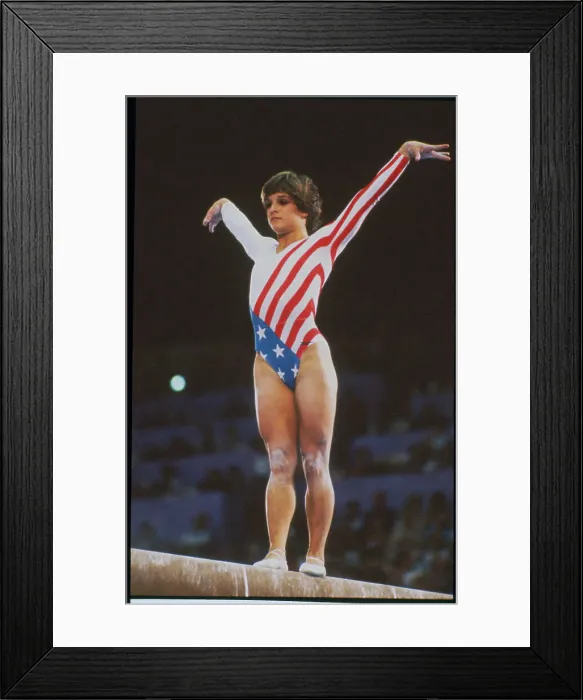 Framed Print : Mary Lou Retton Performing on Beam Framed Print : Mary Lou Retton Performing on Beam