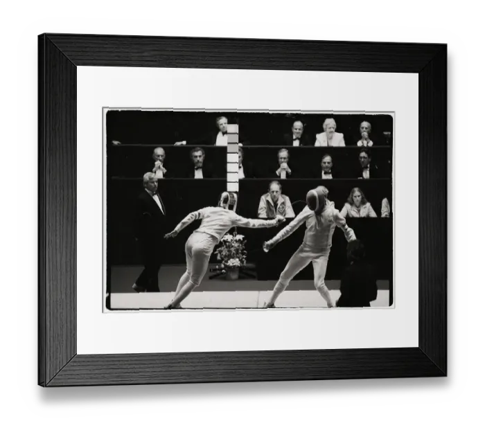 Framed Print : Olympic Fencing Match at Los Angeles Framed Print : Olympic Fencing Match at Los Angeles