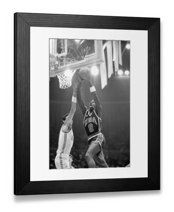 Framed Print : Michael Jordan Scores in Olympic Game