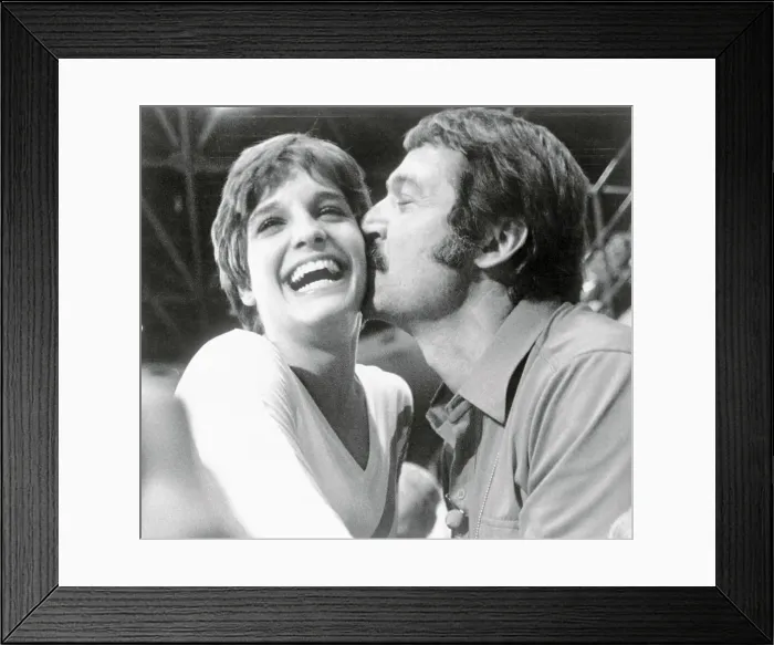 Framed Print : Bela Karolyi Kissing Mary Lou Retton