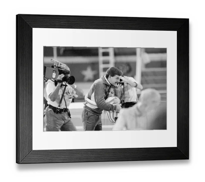Framed Print : Mary Lou Retton Hugging One of Her Coaches Framed Print : Mary Lou Retton Hugging One of Her Coaches