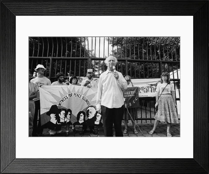 Framed Print : Linus Pauling Speaking at a Political Rally