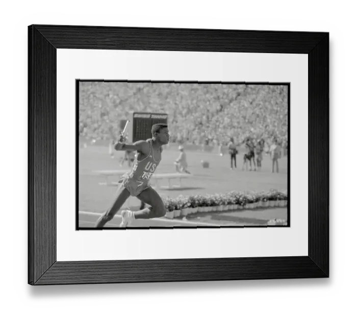 Framed Print : Carl Lewis Breaking Through The Finish Line Framed Print : Carl Lewis Breaking Through The Finish Line
