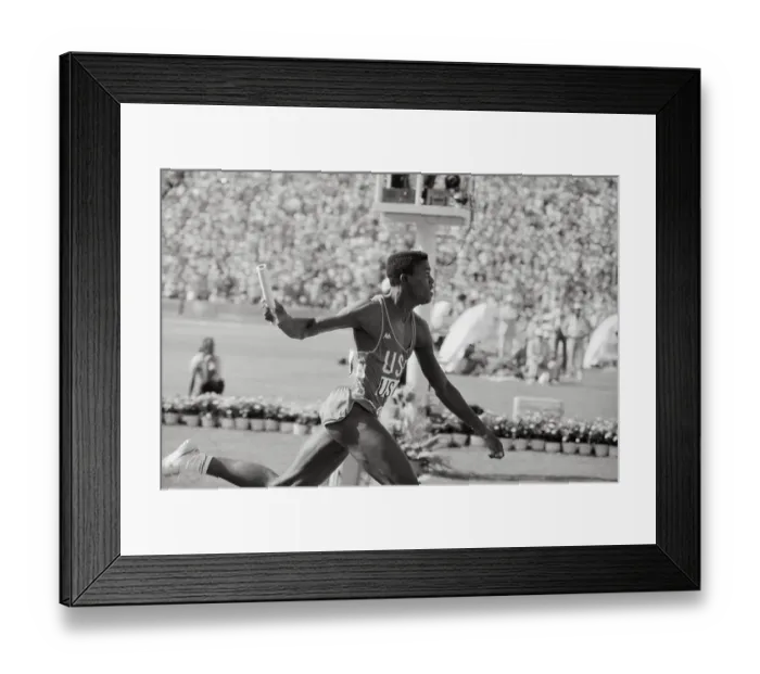 Framed Print : Carl Lewis in Running Action