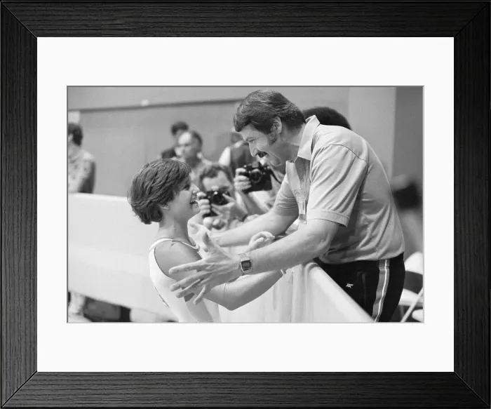 Framed Print : Mary Lou Retton and Bela Karolyi Framed Print : Mary Lou Retton and Bela Karolyi