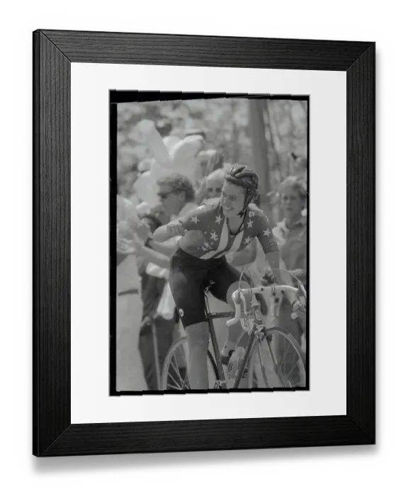 Framed Print : Olympian Connie Carpenter Smiling as She Finishes to Win Framed Print : Olympian Connie Carpenter Smiling as She Finishes to Win