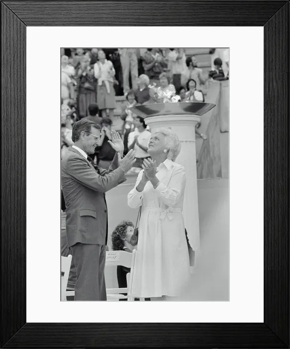 Framed Print : George Bush and Wife Applauding Framed Print : George Bush and Wife Applauding