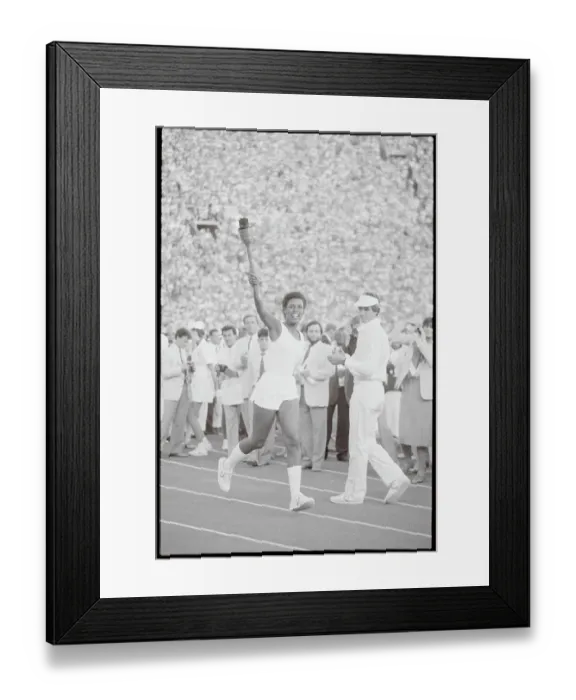 Framed Print : Gina Hemphill Running with Olympic Torch Framed Print : Gina Hemphill Running with Olympic Torch