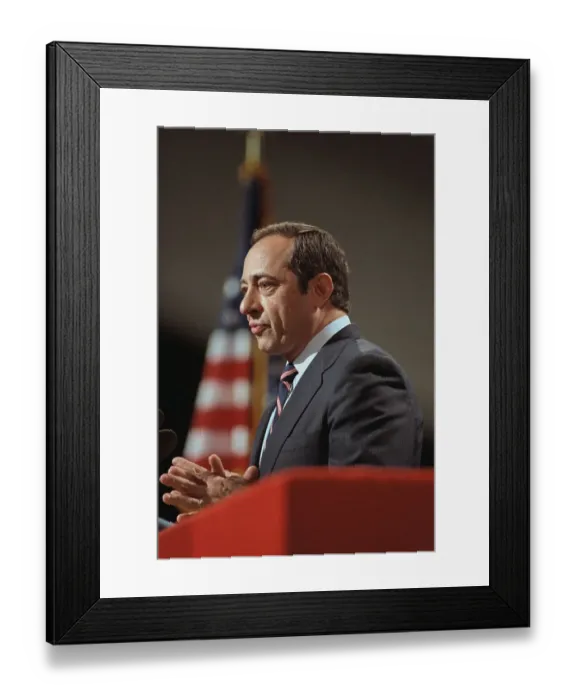 Framed Print : Portrait of Mario Cuomo Framed Print : Portrait of Mario Cuomo