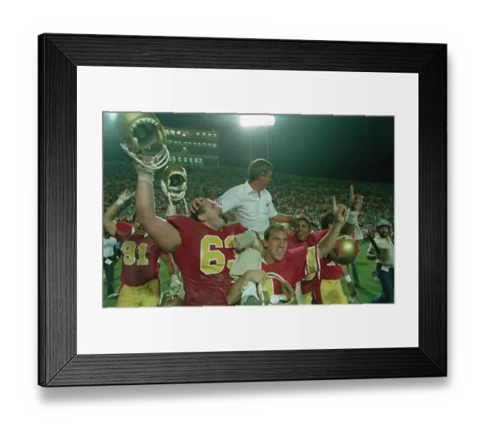 Framed Print : Teammates Carrying Coach Jim Mora on Shoulders Framed Print : Teammates Carrying Coach Jim Mora on Shoulders
