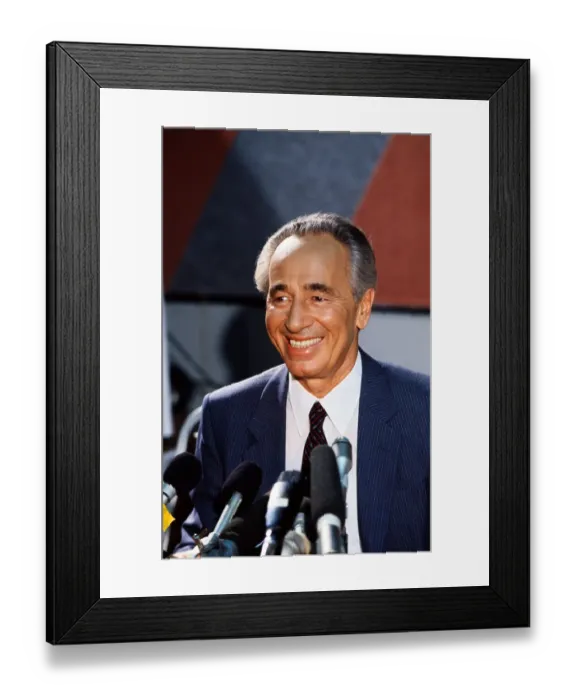 Framed Print : Shimon Peres Attending Press Conference Framed Print : Shimon Peres Attending Press Conference