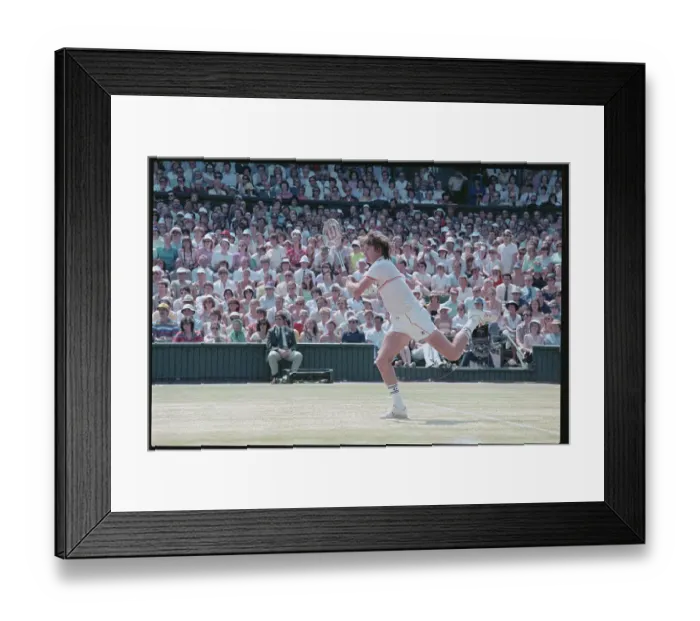 Framed Print : Jimmy Connors in Tennis Action at Wimbledon Framed Print : Jimmy Connors in Tennis Action at Wimbledon