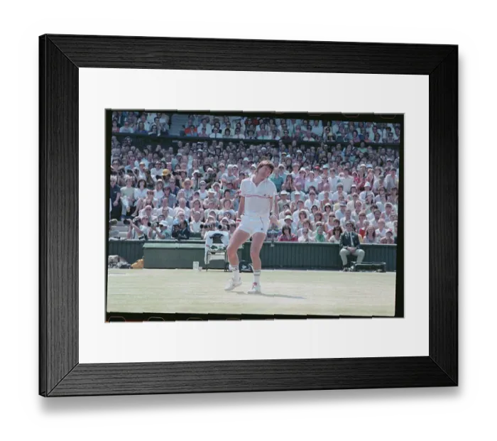 Framed Print : Jimmy Connors in Tennis Action at Wimbledon Framed Print : Jimmy Connors in Tennis Action at Wimbledon