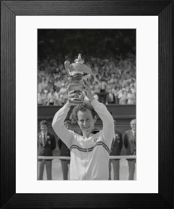 Framed Print : America's John McEnroe Holding Trophy Framed Print : America's John McEnroe Holding Trophy
