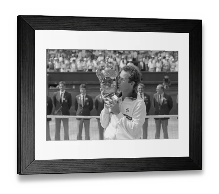 Framed Print : America's John McEnroe Holding Trophy Framed Print : America's John McEnroe Holding Trophy