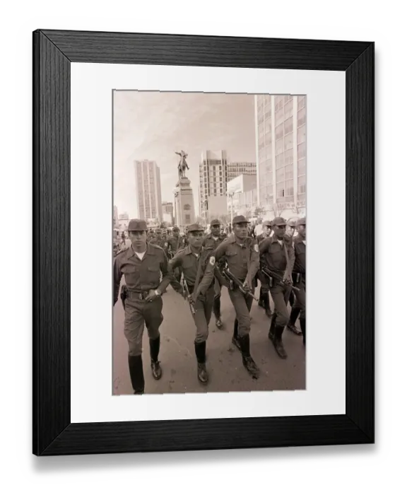 Framed Print : Soldiers March in Parade in La Paz Framed Print : Soldiers March in Parade in La Paz