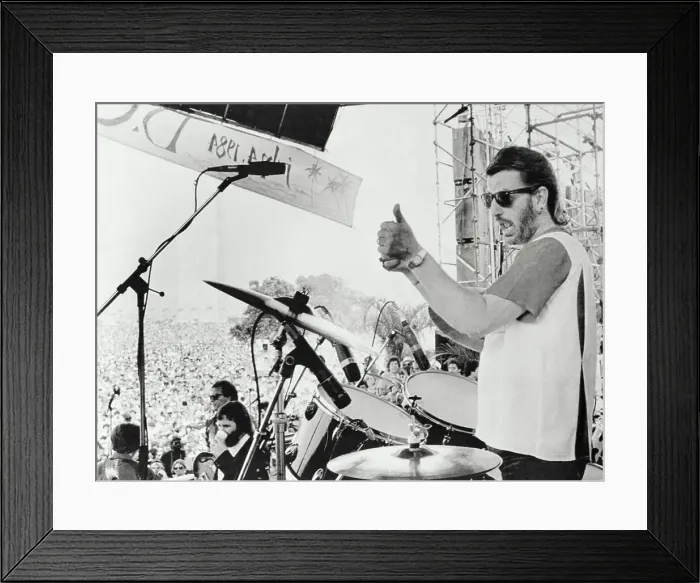 Framed Print : Ringo Starr Showing Crowd Thumbs Up