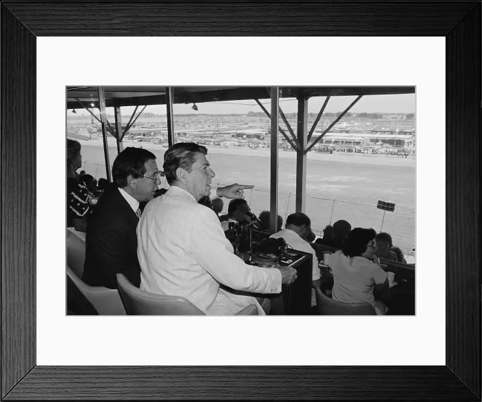 Framed Print : President Reagan and Bill France Jr. Watching the Daytona Beach Firecracker
