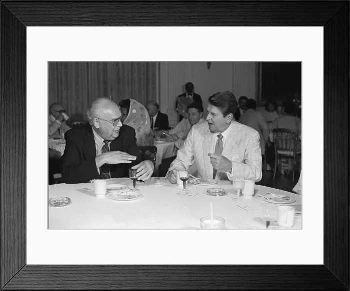 Framed Print : President Reagan Sitting at Table with Soviet Union Ambassador Framed Print : President Reagan Sitting at Table with Soviet Union Ambassador