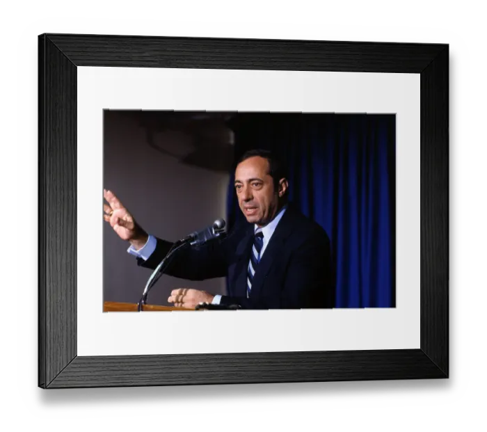 Framed Print : Mario Cuomo at Press Conference Framed Print : Mario Cuomo at Press Conference