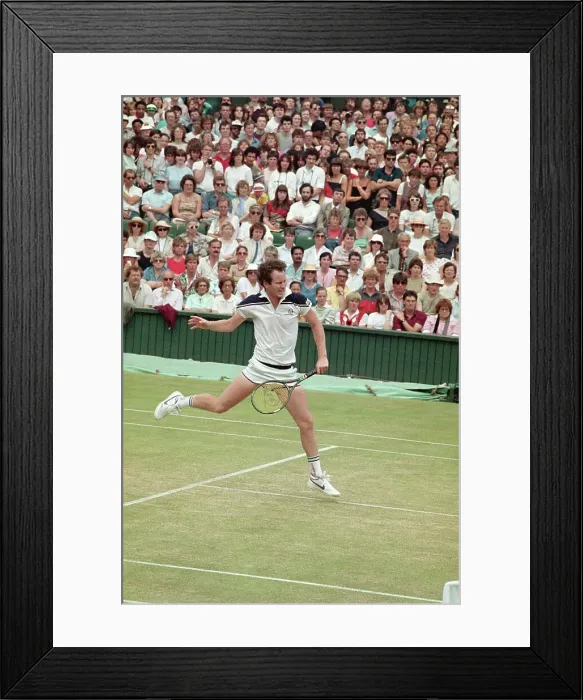 Framed Print : Tennis Professional John McEnroe at a Wimbledon Match Framed Print : Tennis Professional John McEnroe at a Wimbledon Match