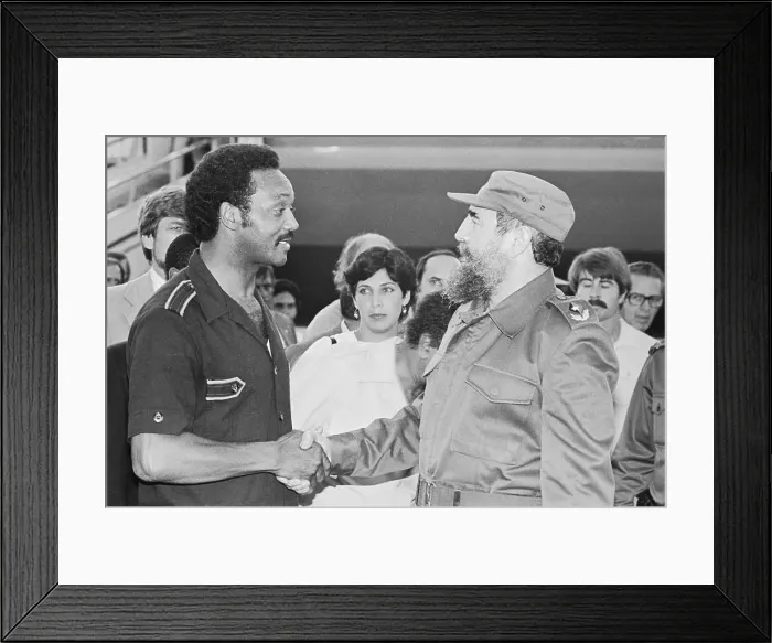 Framed Print : Jesse Jackson Shaking Hands with Fidel Castro Framed Print : Jesse Jackson Shaking Hands with Fidel Castro
