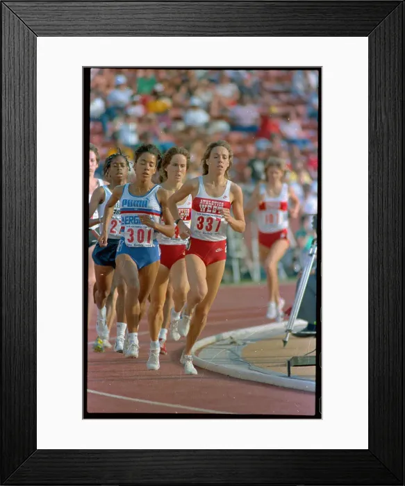 Framed Print : Mary Decker Running in Race Framed Print : Mary Decker Running in Race