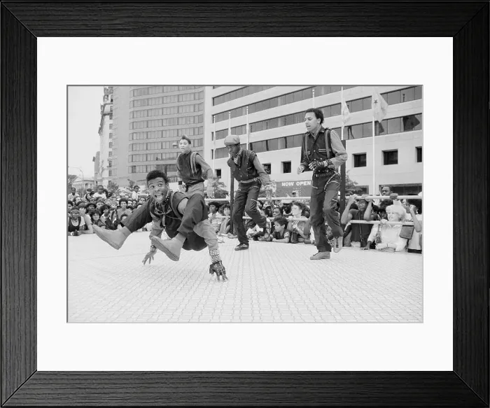Framed Print : Break Dancers in Competition