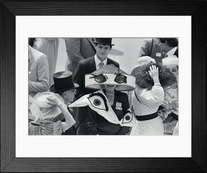 Framed Print : Milliner's Mother in Eye-Hole Hat at Ascot Framed Print : Milliner's Mother in Eye-Hole Hat at Ascot