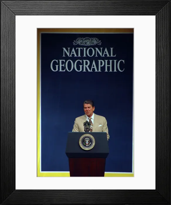 Framed Print : President Reagan Giving a Speech Framed Print : President Reagan Giving a Speech