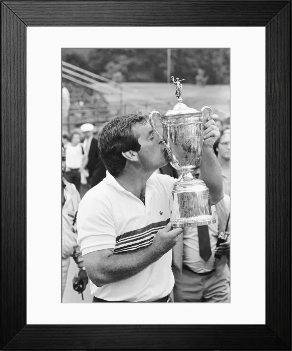 Framed Print : Fuzzy Zoeller Kissing Trophy Framed Print : Fuzzy Zoeller Kissing Trophy