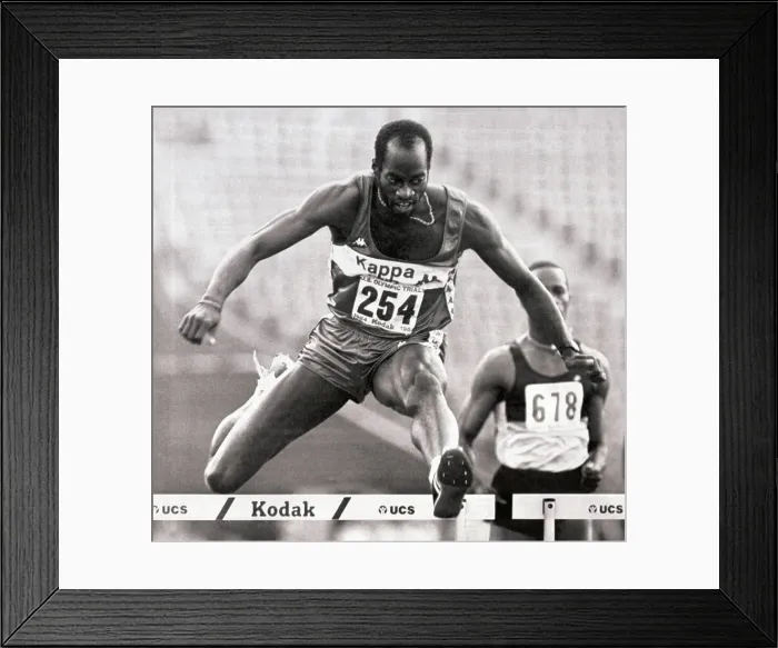 Framed Print : Edwin Moses Wins Olympic Trial Hurdles Framed Print : Edwin Moses Wins Olympic Trial Hurdles