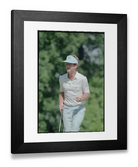 Framed Print : Tom Watson Eagerly Clinching His Fist on the Green Framed Print : Tom Watson Eagerly Clinching His Fist on the Green