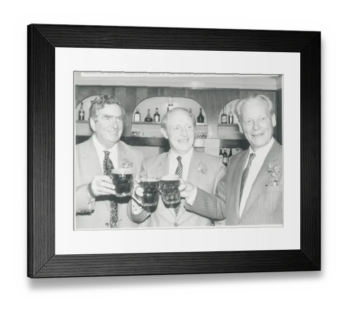 Framed Print : Willy Brandt and Others Enjoying a Beer Framed Print : Willy Brandt and Others Enjoying a Beer