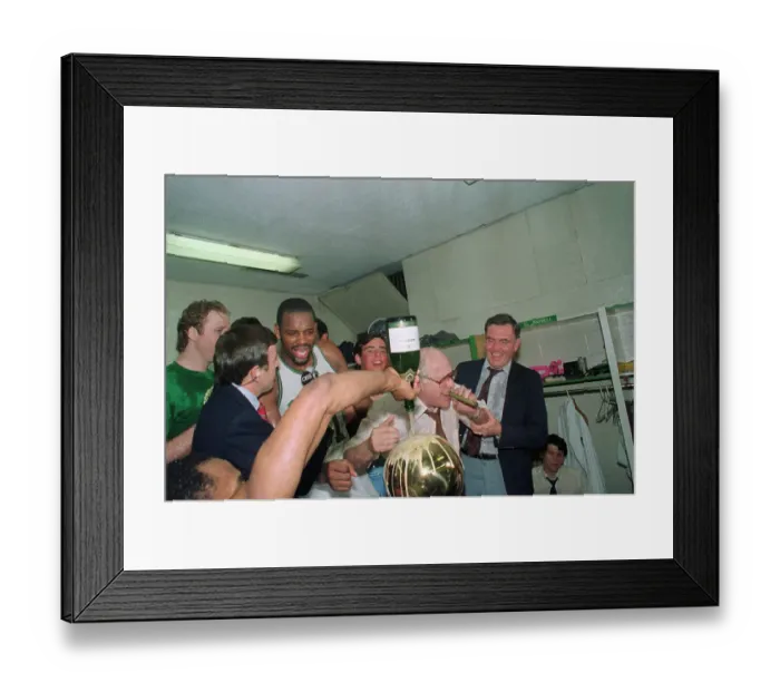 Framed Print : Arnold Auerbach Celebrating Championship Framed Print : Arnold Auerbach Celebrating Championship