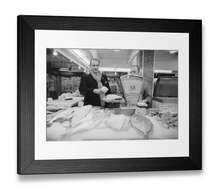 Framed Print : Paul Bocuse Buying Fresh Fish Framed Print : Paul Bocuse Buying Fresh Fish