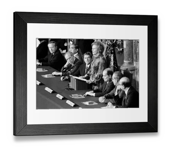 Framed Print : Margaret Thatcher Speaking ate EEC Framed Print : Margaret Thatcher Speaking ate EEC