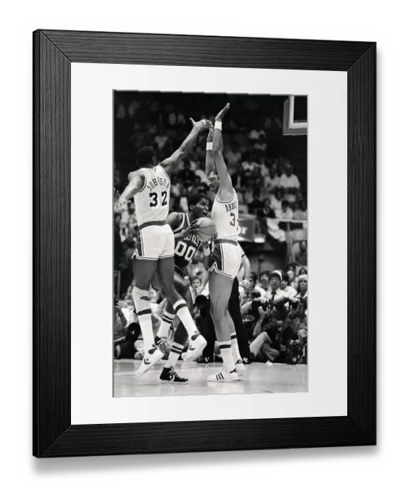 Framed Print : Player Running Past Magic Johnson Framed Print : Player Running Past Magic Johnson