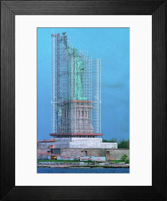 Framed Print : Scaffolding Covering Statue of Liberty Framed Print : Scaffolding Covering Statue of Liberty