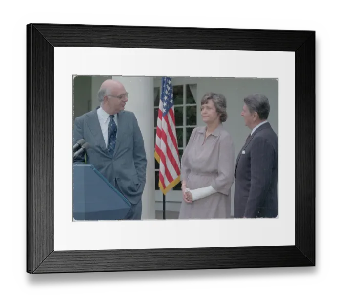 Framed Print : President Reagan with Paul Volcker and Martha Seger Framed Print : President Reagan with Paul Volcker and Martha Seger