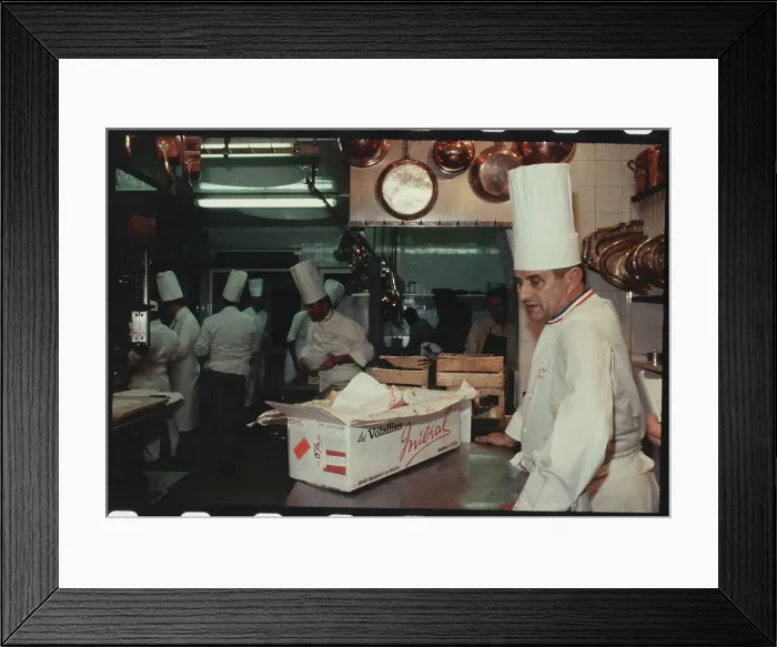 Framed Print : Portrait of Chef Paul Bocuse at His Restaurant
